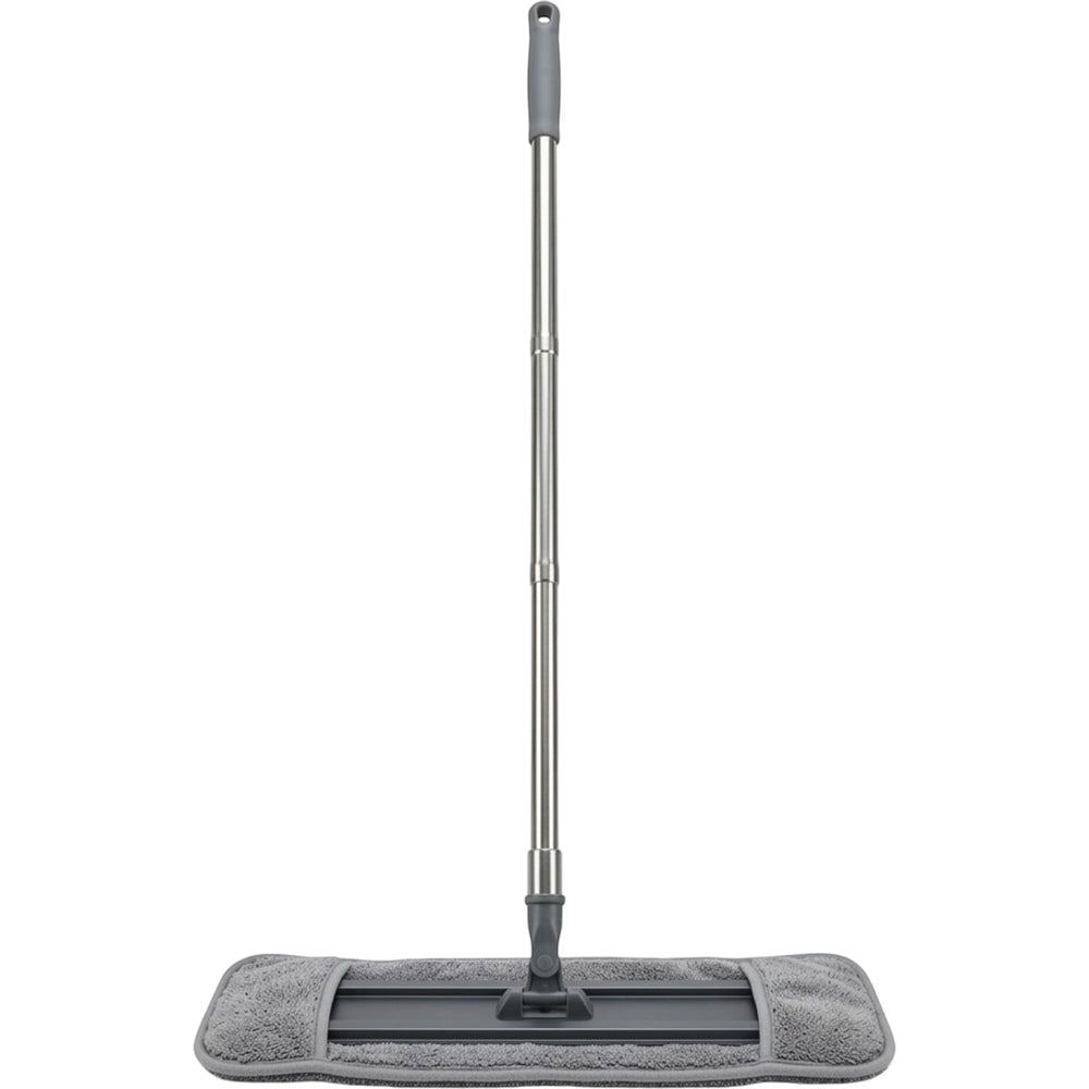 Wcwo Microfiber Flat Mop Stainless Steel Handle 16 in Gray