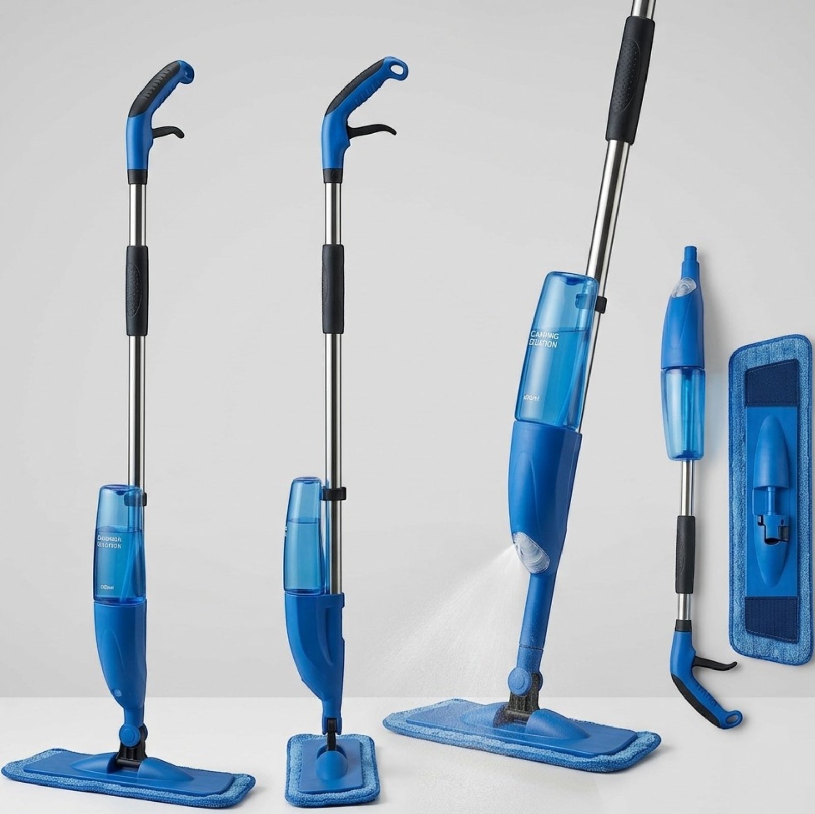 Wcwo Spray Mop Refillable Bottle Microfiber Pad 15 in Blue