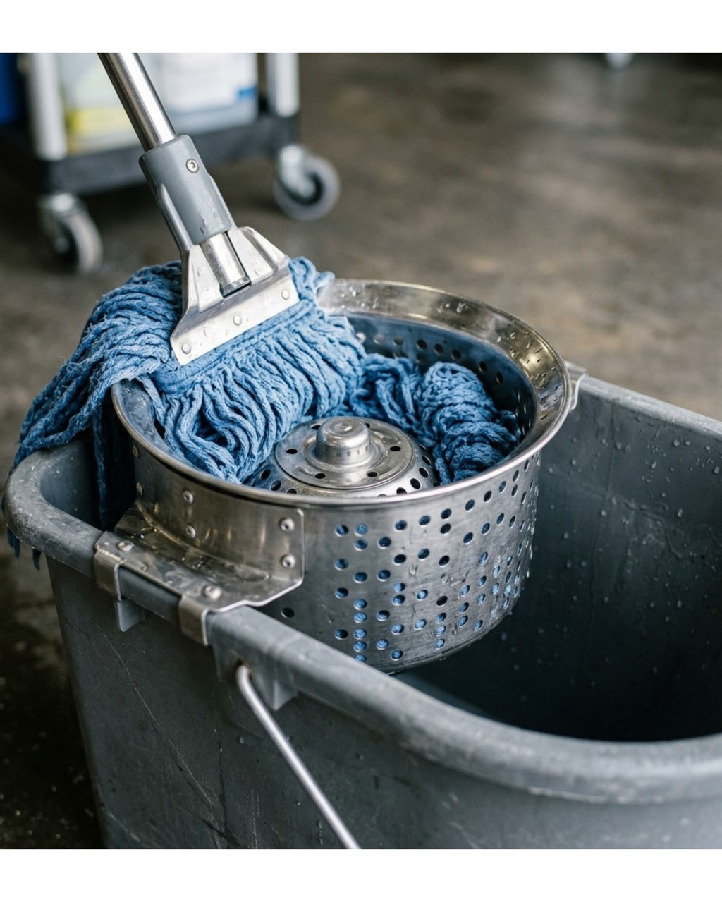 Wcwo Spin Mop Bucket Set Stainless Steel Wringer Gray