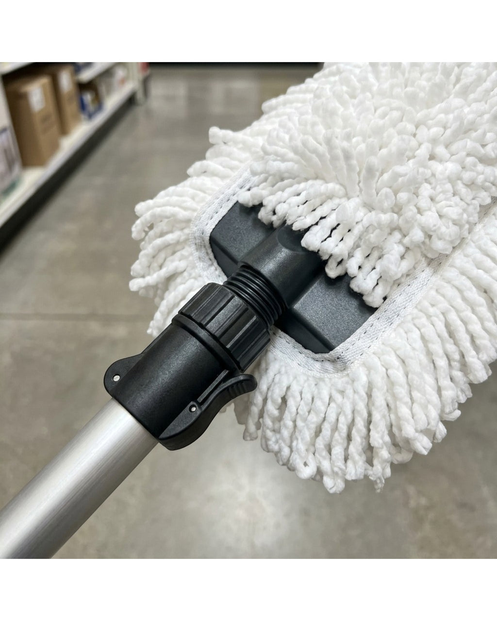 Wcwo Dust Mop Microfiber Head Telescopic Handle 18 in White
