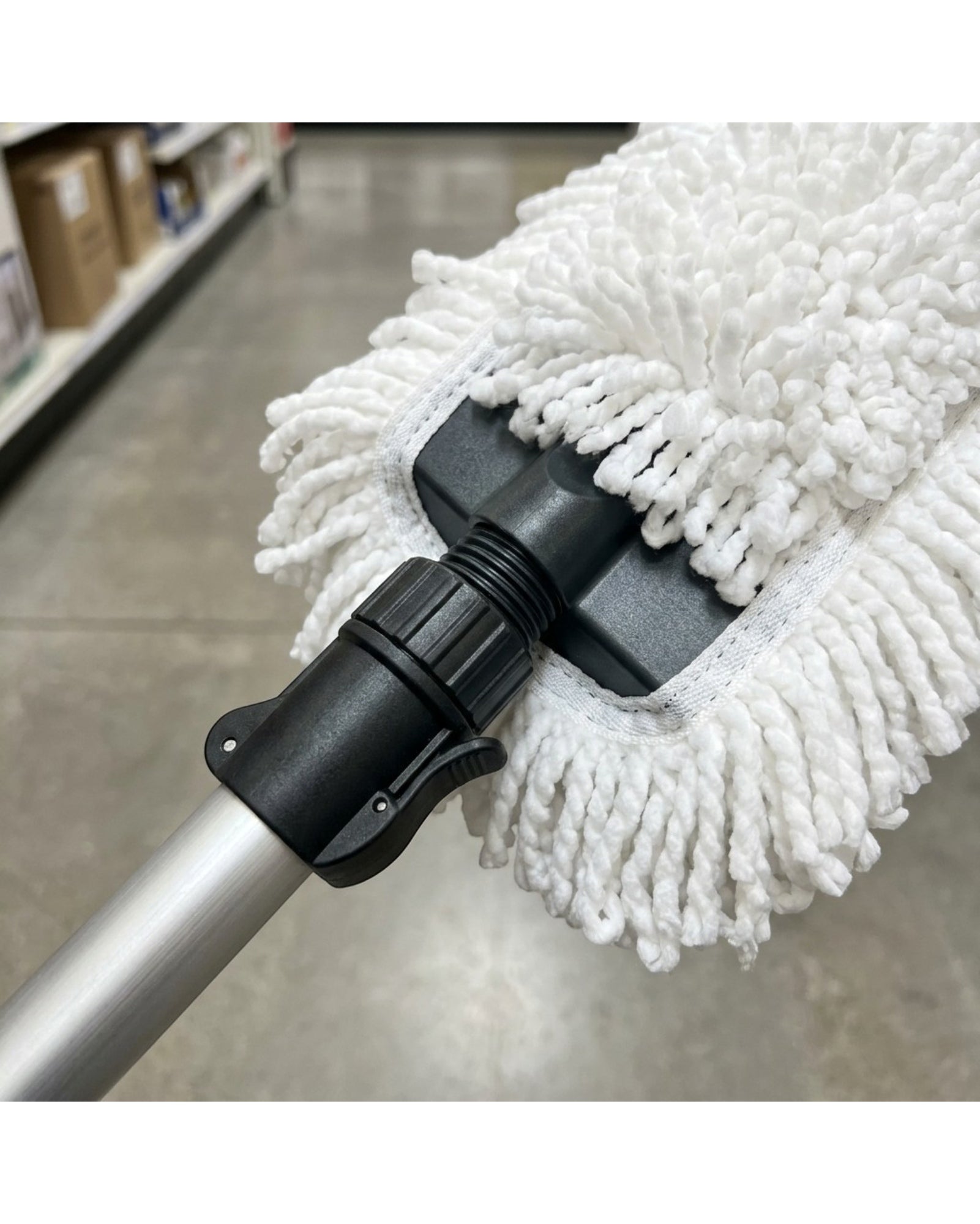 Wcwo Dust Mop Microfiber Head Telescopic Handle 18 in White