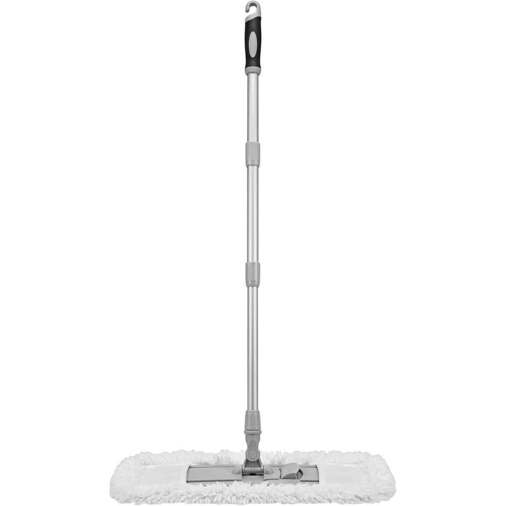 Wcwo Dust Mop Microfiber Head Telescopic Handle 18 in White