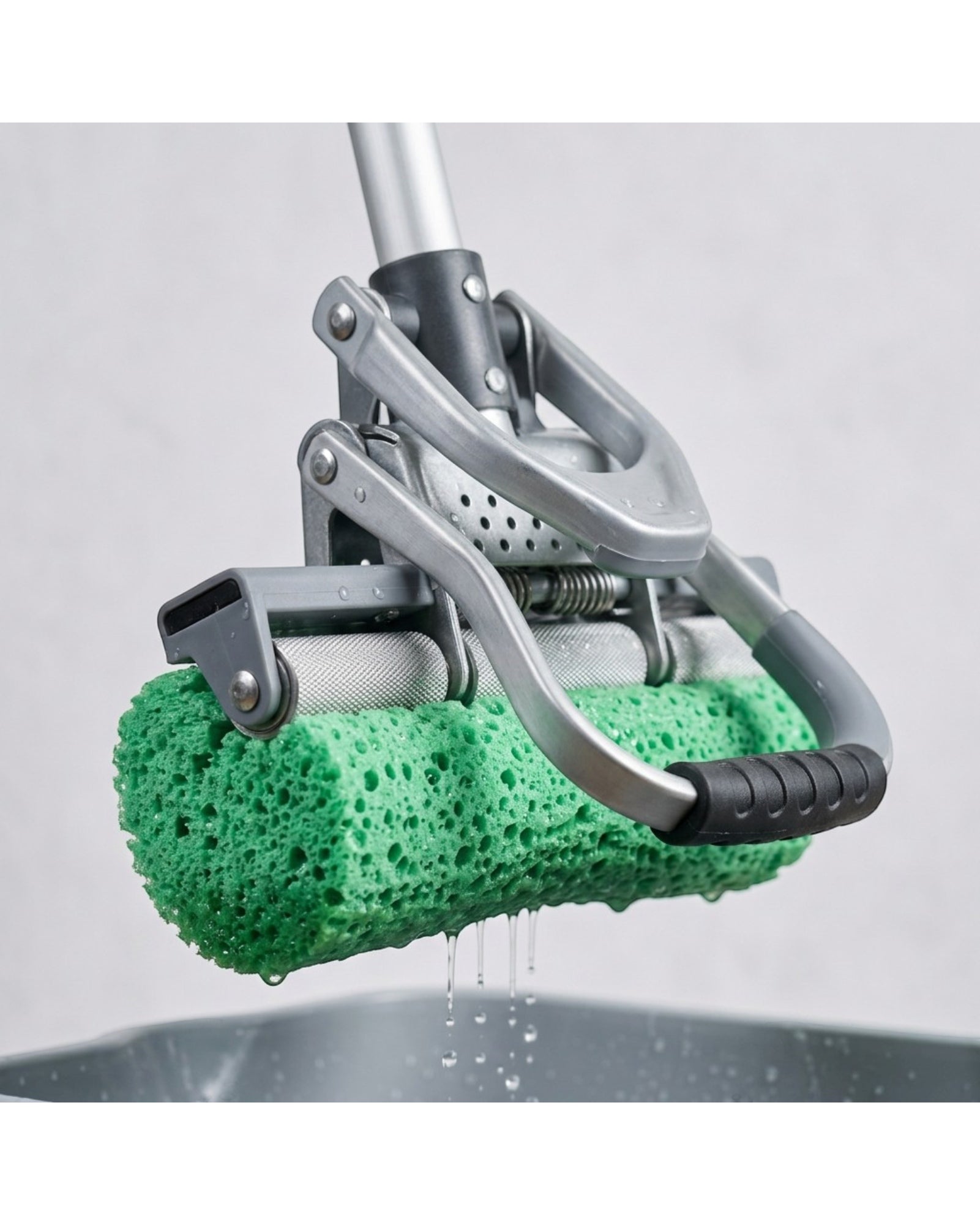 Wcwo Sponge Mop PVA Head Squeeze Handle 12 in Green