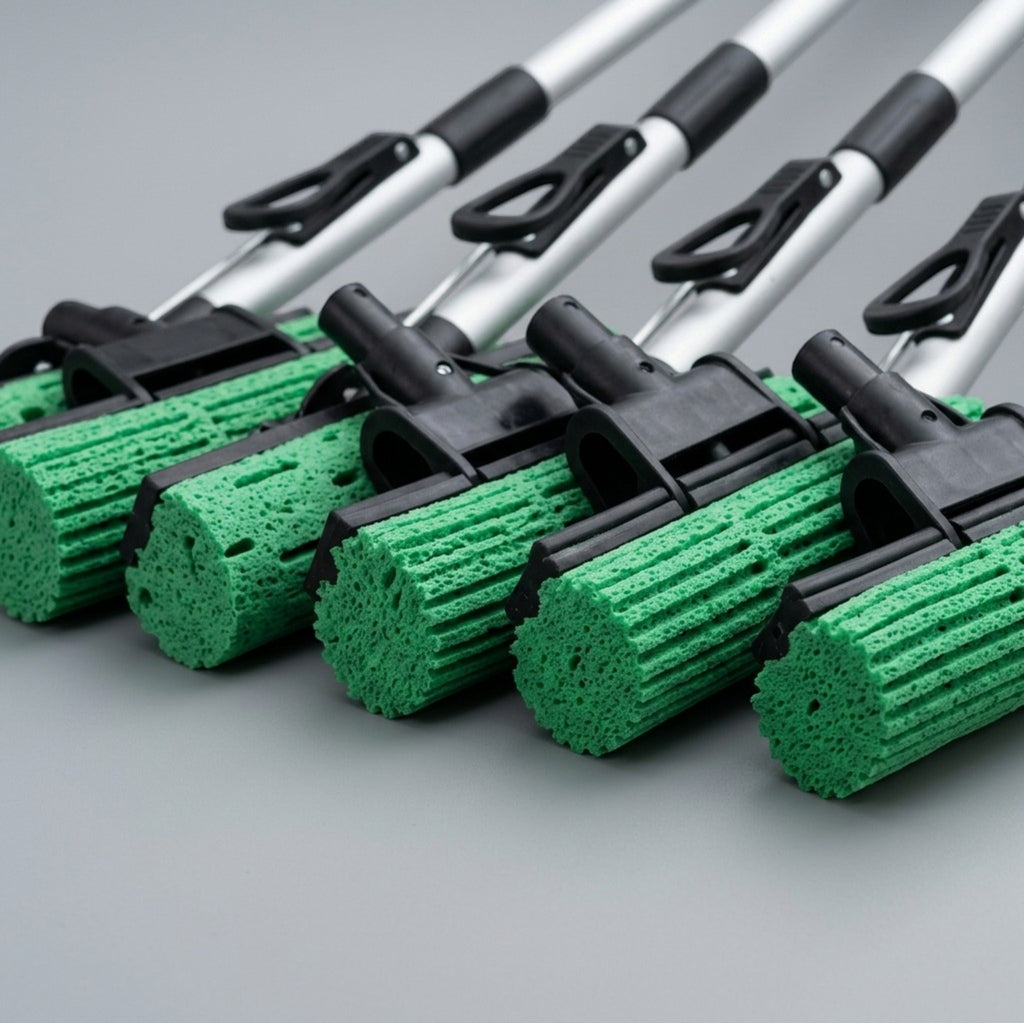 Wcwo Sponge Mop PVA Head Squeeze Handle 12 in Green