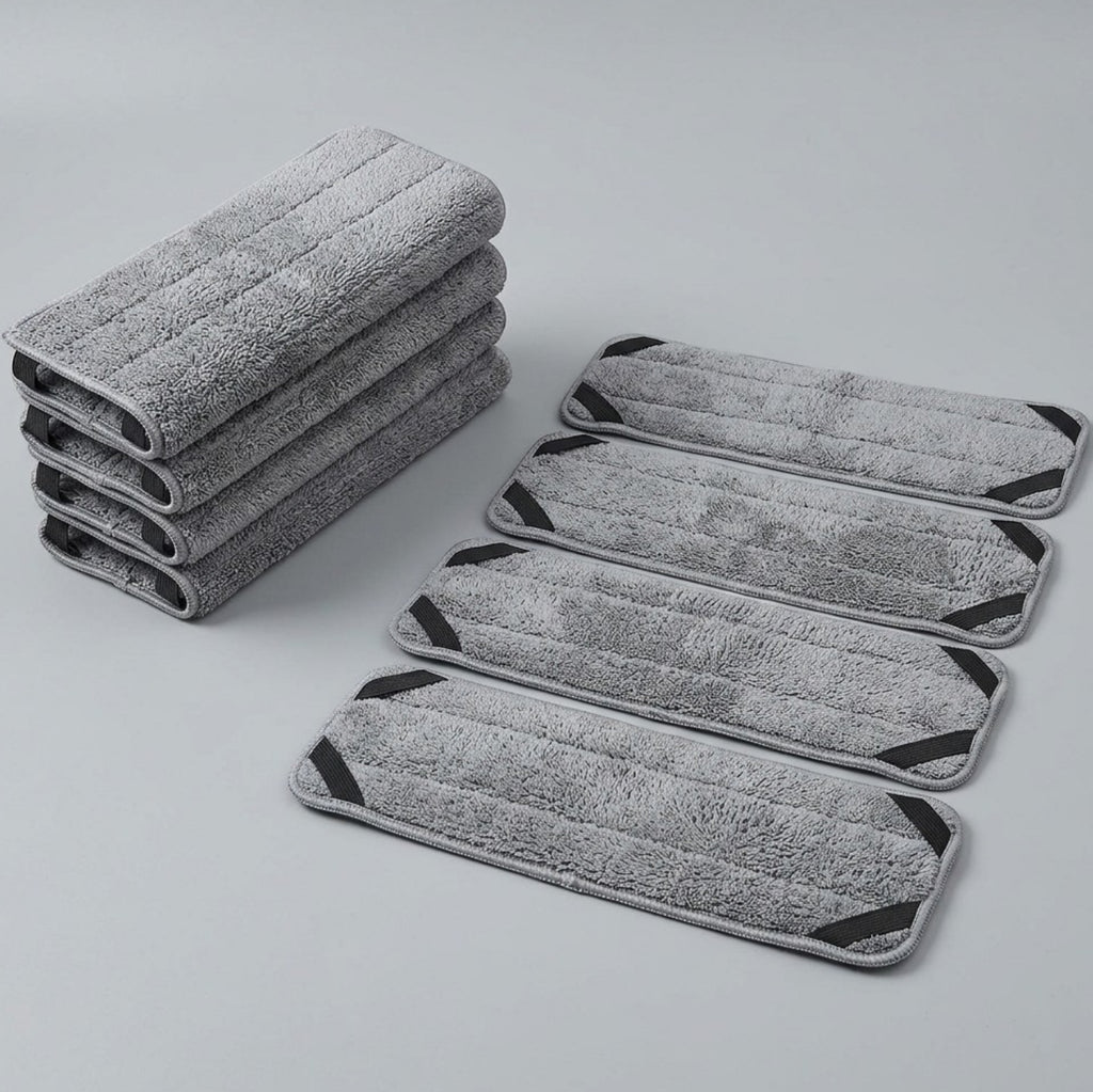 Wcwo Floor Mop Replacement Pads Microfiber 4-Pack Gray