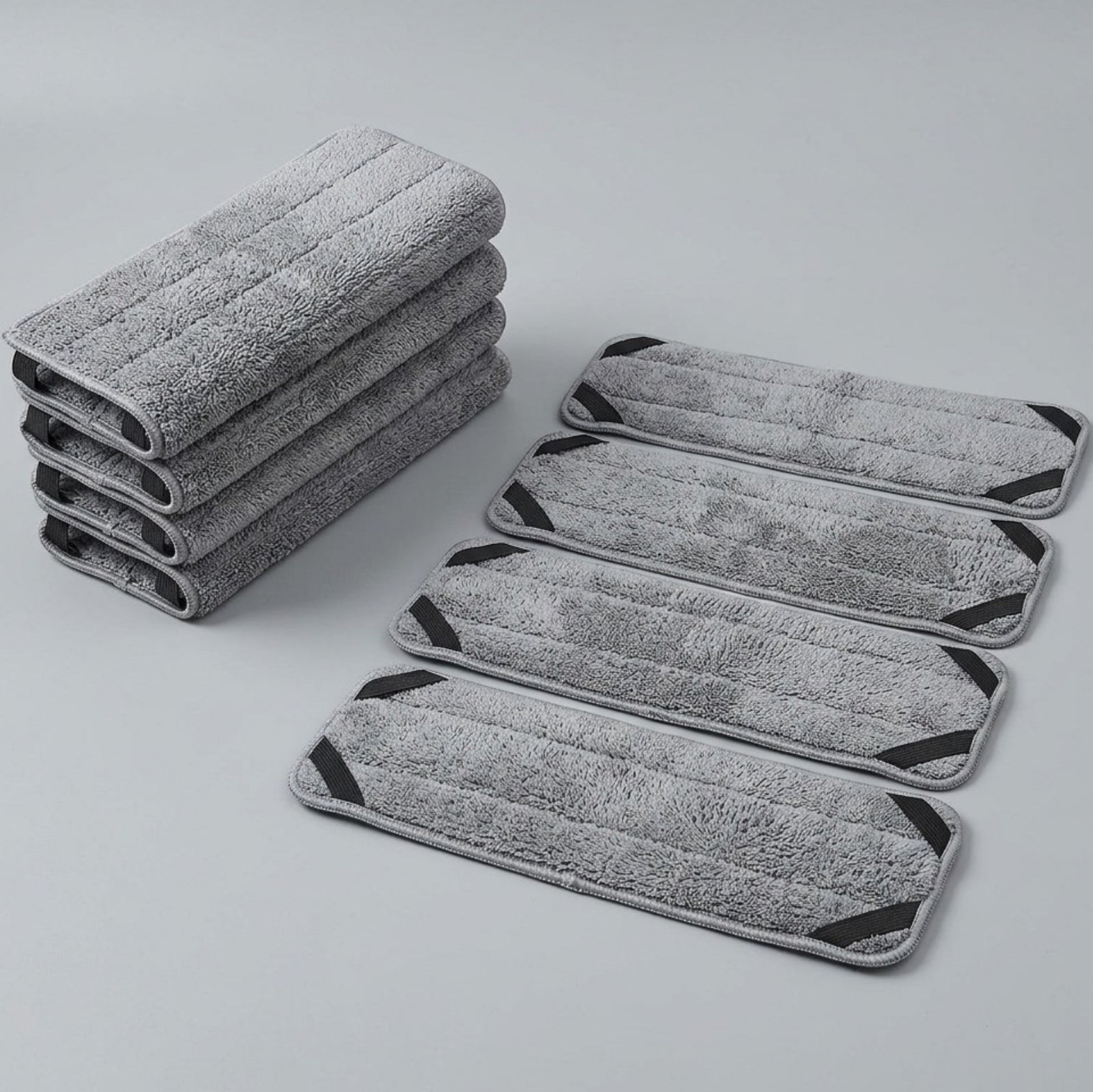 Wcwo Floor Mop Replacement Pads Microfiber 4-Pack Gray