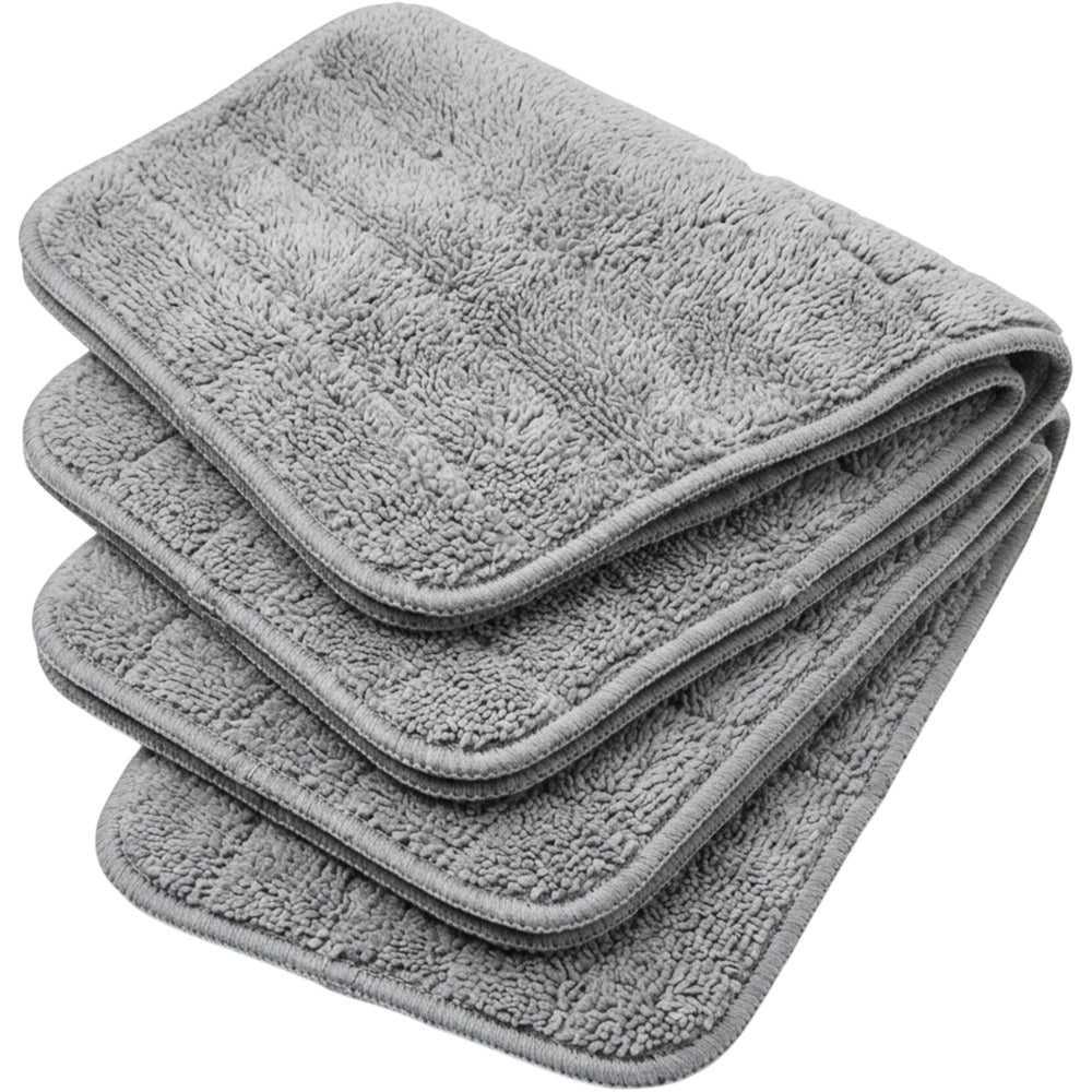 Wcwo Floor Mop Replacement Pads Microfiber 4-Pack Gray