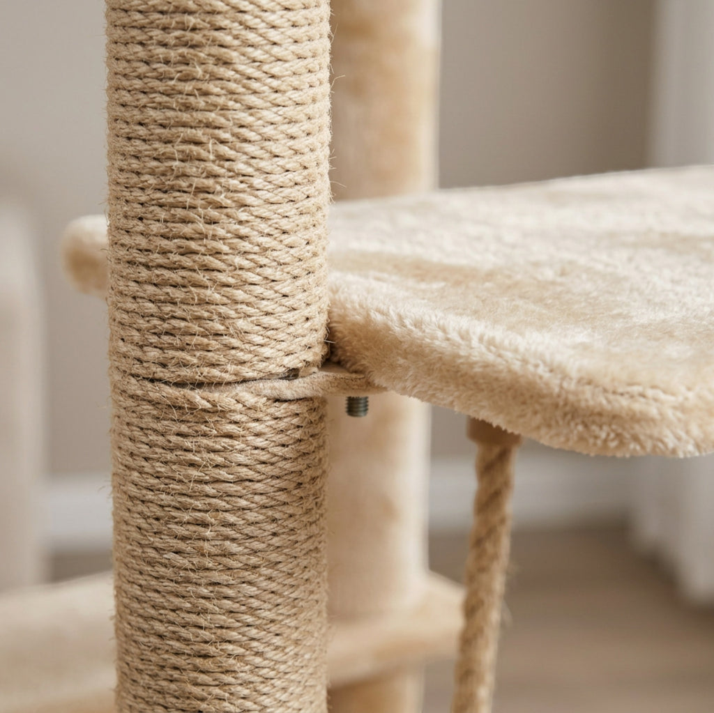 Wcwo Multi Level Cat Tree Beige Sisal Posts 54 in