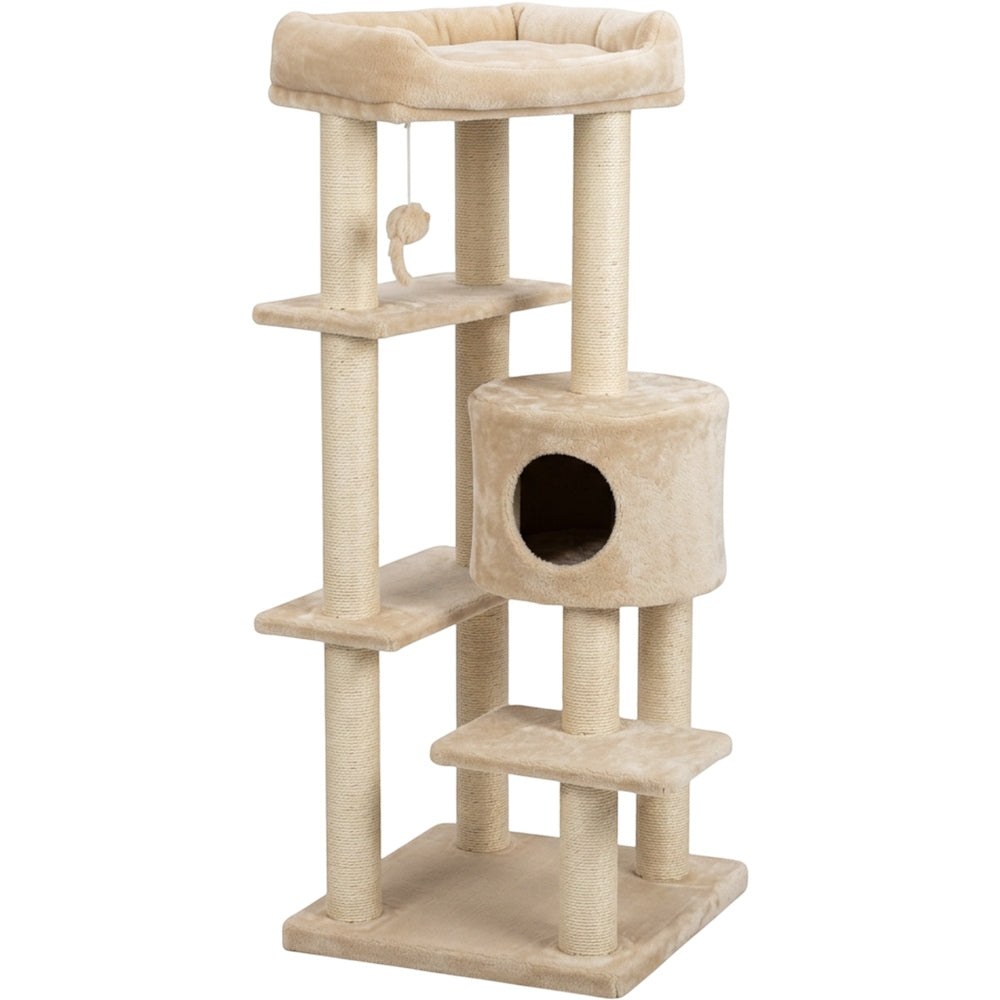 Wcwo Multi Level Cat Tree Beige Sisal Posts 54 in